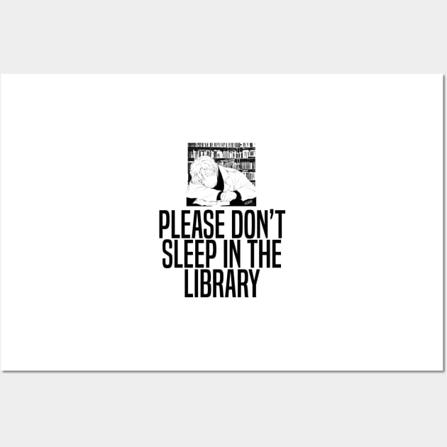 Banana Fish - Ash Lynx Please Don't Sleep in The Library Wall Art by MykaAndSalmon